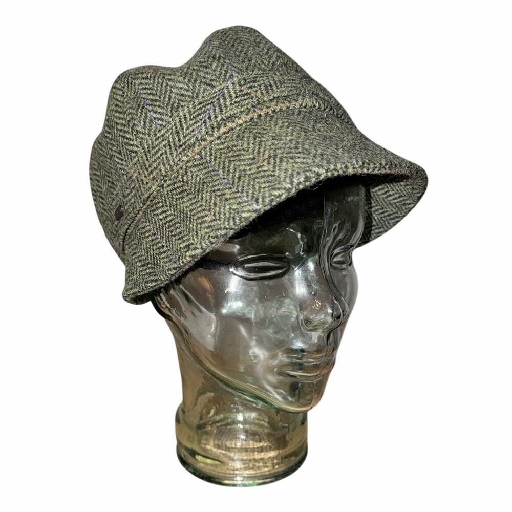Mucros weavers Irish green women’s woven cloche flapper hat tweed 100% wool M